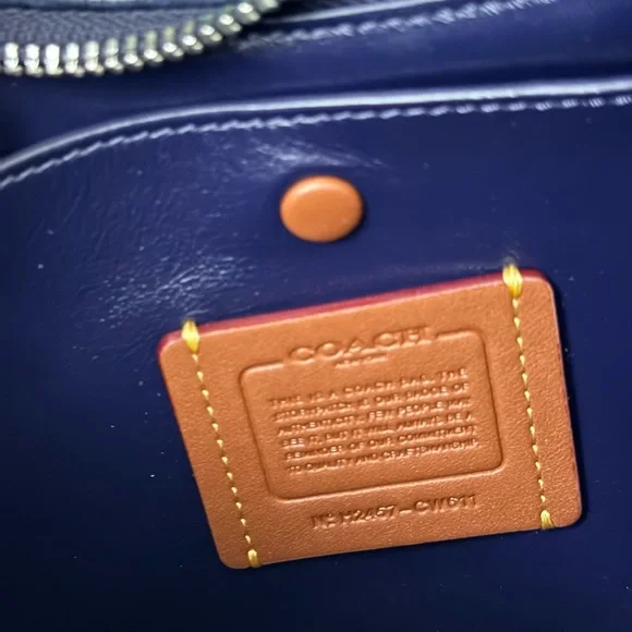 Coach Quilted Velvet Navy Mira Shoulder Crossbody Bag NWT - Picture 11 of 11